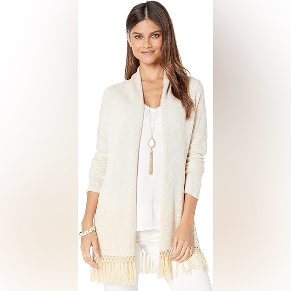 Lilly Pulitzer Tatum Long Fringe Hem Cardigan - Picture 1 of 8